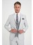 Slim Fit Fleto Cep Pötikare Desenli Yelekli Gri Takım Elbise Tk 922 3