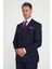 Slim Fit Çift Yırtmaç Çizgili Kruvaze Klasik Koyu Lacivert Takım Elbise Tk 925 4