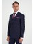 Slim Fit Çift Yırtmaç Çizgili Kruvaze Klasik Koyu Lacivert Takım Elbise Tk 925 5