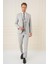Slim Fit Dokulu Çift Yırtmaç Yelekli Klasik Gri Takım Elbise Tk 898 1