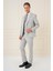 Slim Fit Dokulu Çift Yırtmaç Yelekli Klasik Gri Takım Elbise Tk 898 2