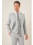 Slim Fit Dokulu Çift Yırtmaç Yelekli Klasik Gri Takım Elbise Tk 898 3