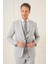 Slim Fit Dokulu Çift Yırtmaç Yelekli Klasik Gri Takım Elbise Tk 898 4