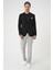 Slim Fit Mono Yaka Fleto Cepli Çift Yırtmaçlı Casual Siyah Ceket C 710 4
