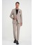 Slim Fit Mono Yaka Fleto Cepli Çift Yırtmaçlı Casual Vizon Ceket C 710 2