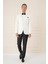 Black 035 Slim Fit Saten Yaka Çift Yırtmaçlı Tek Düğmeli Krem Damatlık Smokin Ceket 1