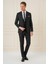 Slim Fit Kırlangıç Yaka Çift Yırtmaçlı Yelekli Klasik Siyah Takım Elbise Tk 895 1