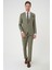 Slim Fit Çift Yırtmaç Keten Karışımlı Yelekli Klasik Haki Takım Elbise Tk 914 1
