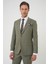 Slim Fit Çift Yırtmaç Keten Karışımlı Yelekli Klasik Haki Takım Elbise Tk 914 4