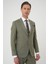 Slim Fit Çift Yırtmaç Keten Karışımlı Yelekli Klasik Haki Takım Elbise Tk 914 5