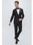 Black 066 Slim Fit Çıkma Saten Yaka Siyah Damatlık Smokin Takım 2