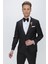 Black 066 Slim Fit Çıkma Saten Yaka Siyah Damatlık Smokin Takım 4