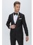 Black 066 Slim Fit Çıkma Saten Yaka Siyah Damatlık Smokin Takım 5