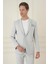Comfort Fit Mono Yaka Çift Yırtmaç Torba Cep Casual Taş Ceket C 698 3