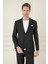 Comfort Fit Mono Yaka Çift Yırtmaç Torba Cep Casual Siyah Ceket C 698 1