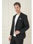 Comfort Fit Mono Yaka Çift Yırtmaç Torba Cep Casual Siyah Ceket C 698 4