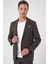 Comfort Fit Mono Yaka Torba Cep Casual Toprak Ceket C 707 3