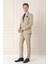 Slim Fit Jakarlı Çift Yırtmaç Klasik Bej Takım Elbise Tk 893 2
