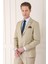 Slim Fit Jakarlı Çift Yırtmaç Klasik Bej Takım Elbise Tk 893 4