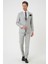 Slim Fit Çift Yırtmaç Dokulu Esnek Klasik Gri Takım Elbise Tk 915 3