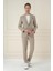Slim Fit Mono Yaka Çift Yırtmaç Torba Cep Casual Bej Ceket C 698 2