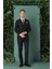 Slim Fit Yağmur Deseni Çizgili Kruvaze Klasik Siyah Takım Elbise Tk 888 1