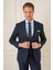 Slim Fit Kırlangıç Yaka Çift Yırtmaçlı Yelekli Klasik Lacivert Takım Elbise Tk 895 5