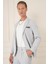 Comfort Fit Torba Cep Dokulu Esnek Pamuk Casuel Gri Mavi Ceket C 676 3