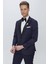 Black 062 Slim Fit Çıkma Saten Yaka Lacivert Damatlık Smokin Takım 4