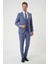 Slim Fit Esnek Çift Yırtmaç Yelekli Düz Klasik Havacı Mavi Takım Elbise Tk 901 1