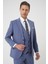 Slim Fit Esnek Çift Yırtmaç Yelekli Düz Klasik Havacı Mavi Takım Elbise Tk 901 3