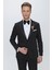 Black 061 Slim Fit Çıkma Saten Yaka Siyah Damatlık Smokin Takım 4