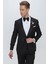 Black 062 Slim Fit Çıkma Saten Yaka Siyah Damatlık Smokin Takım 4