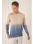 Slim Fit Degrade Desen Bisiklet Yaka Mavi Triko Tr 866 2