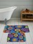 Dijital Baskı Modern Banyo Halısı Ikili Banyo Paspası LNA5080 100X60+60X50 cm 1