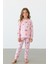 Sevimli Tavşan Blueberry Desenli Kız Çocuk Pijama Takımı - Pamuklu Interlok Kumaş 1