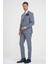 Slim Fit Çift Yırtmaç Esnek Yelekli Klasik Havacı Mavi Takım Elbise Tk 916 2