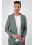 Comfort Fit Mono Yaka Çift Yırtmaç Torba Cep Casual Yeşil Ceket C 701 3