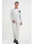 Slim Fit Kırlangıç Yaka Balıksırtı Desen Spor Açık Gri Ceket C 702 2