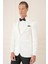 Black 036 Slim Fit Saten Yaka Çift Yırtmaçlı Tek Düğmeli Krem Damatlık Smokin Ceket 4