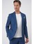 Comfort Fit Mono Yaka Çift Yırtmaç Torba Cep Casual Gece Mavisi Ceket C 701 5