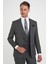 Slim Fit Çift Yırtmaç Balıksırtı Desenli Yelekli Füme Takım Elbise Tk 923 3