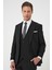 Slim Fit Düz Esnek Yelekli Klasik Siyah Takım Elbise Tk 894 5