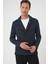 Kruvaze İlikleme Torba Cep Lacivert Örme Triko Ceket 01 5