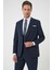 Slim Fit Çift Yırtmaç Keten Karışımlı Yelekli Klasik Lacivert Takım Elbise Tk 914 4