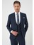 Slim Fit Çift Yırtmaç Keten Karışımlı Yelekli Klasik Lacivert Takım Elbise Tk 914 5