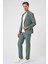 Comfort Fit Mono Yaka Çift Yırtmaç Torba Cep Casual Yeşil Ceket C 701 4