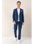 Comfort Fit Çift Yırtmaç Çizgili Pamuk Casuel Lacivert Ceket C 674 1