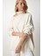 Balıkçı Yaka Oversize Triko Kazak LBV0011 Krem 4