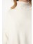 Balıkçı Yaka Oversize Triko Kazak LBV0011 Krem 5